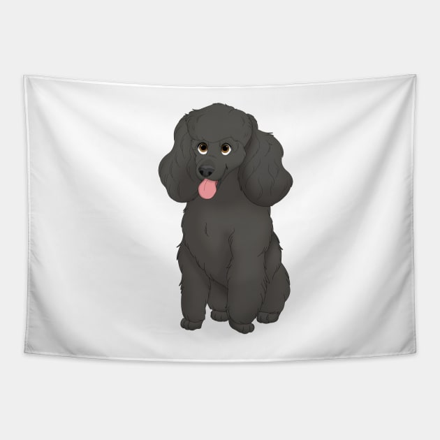 Black Miniature Poodle Dog Tapestry by millersye