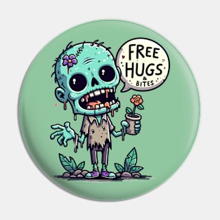 Free hugs and bites - plant lover zombie Pin