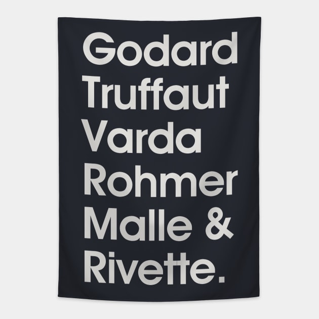 Godard Truffaut Varda Rohmer Malle Rivette - French New Wave Cinema Legends Tapestry by DankFutura