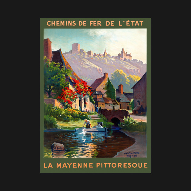 Vintage Travel Poster France Ly Mayenne Pittoresque - France - T-Shirt