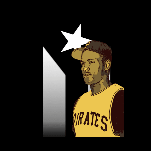 Roberto Clemente | Black Puerto Rico Flag by Art y Son con Tania