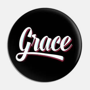 Christian Grace Typographic Design Pin