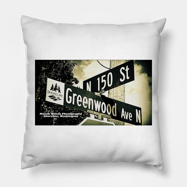 150th Street & Greenwood Avenue, Shoreline, Washington by Mistah Wilson Pillow by MistahWilson