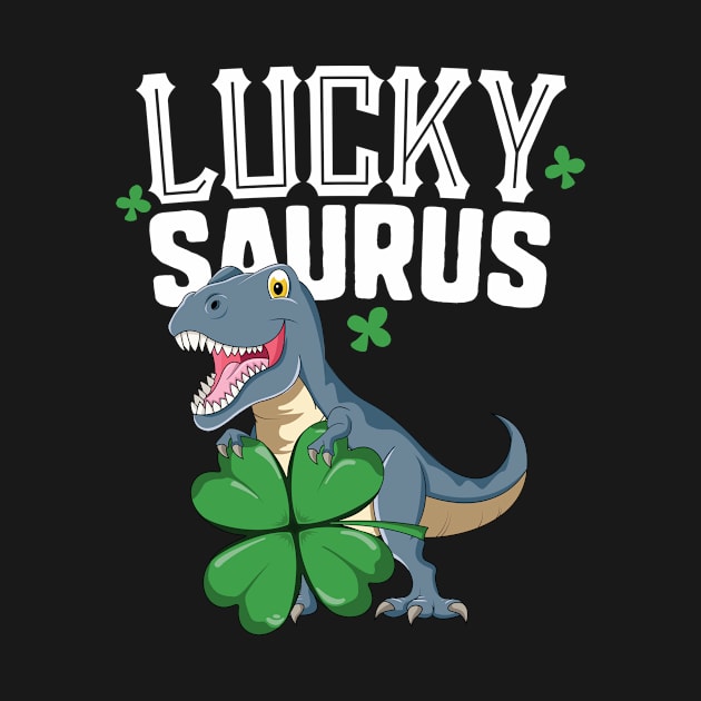 Lucky Saurus T Rex St Patricks Day T-Shirt Pat Trex Kids by 14thFloorApparel