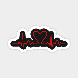 Lines of heart heart pulse electrocardiogram heart, couples in love, doctors Magnet