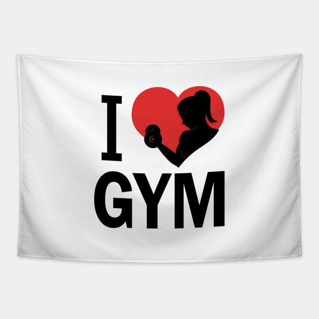 I love GYM Tapestry by themadesigns