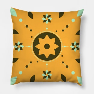 Saffron tribal ethnic pattern Pillow