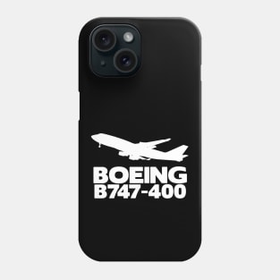 Boeing B747-400 Silhouette Print (White) Phone Case