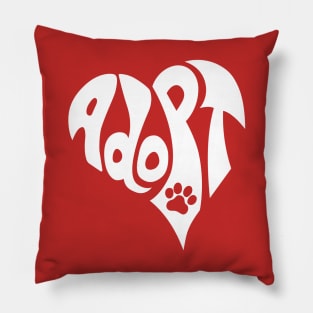 Dog Cat Adopt Heart Pillow