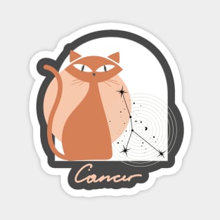 Cancer Zodiac Cat Modern Astrology Magnet