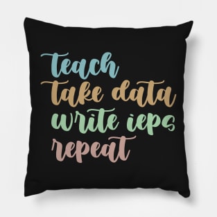 Teach Take Data Write IEPs Repeat, Sped Teacher Sticker, Special Education Pillow