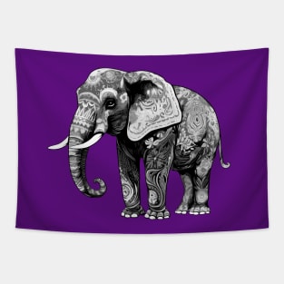 Tribal Elephant Art Wildlife Endangered African Asian Indian Tapestry