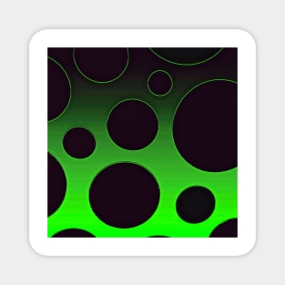 Polka Dots Black and Green Magnet