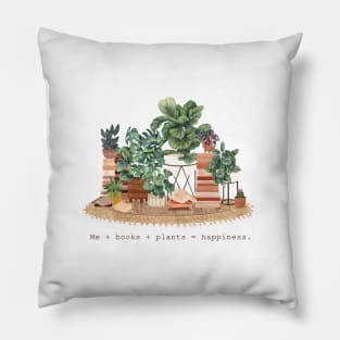 Books and plants illustration Pillow