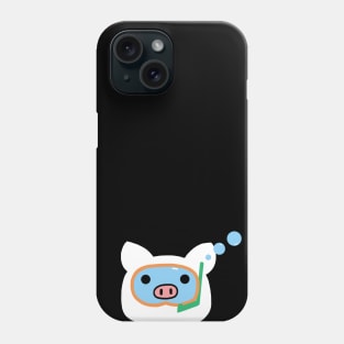 scuba diving pig Phone Case