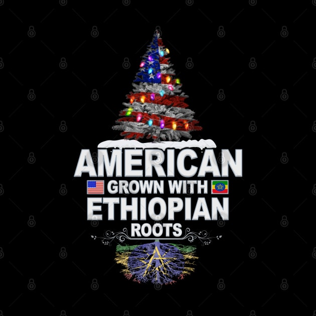 Christmas Tree  American Grown With Ethiopian Roots - Gift for Ethiopian From Ethiopia by Country Flags