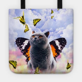 Cute Colorful Cat Butterfly Tote