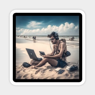 Content Creator on the Beach Magnet