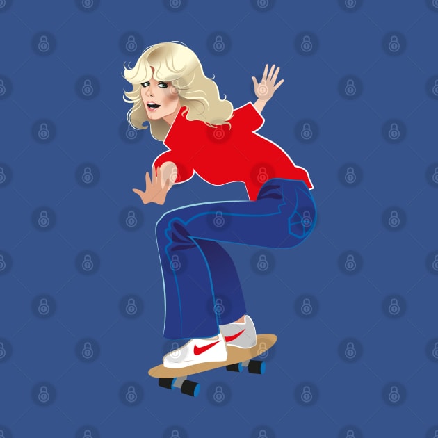 Skateboard Farrah Fawcett by AlejandroMogolloArt