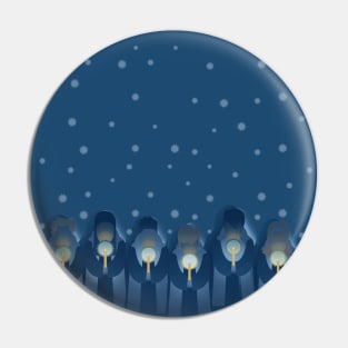 Christmas Carolers Singing by Candlelight Pin