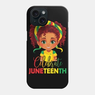 African Black Girl Toddler Girls Kids Celebrate Juneteenth Phone Case