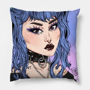 Pastel Goth Galaxy Pillow