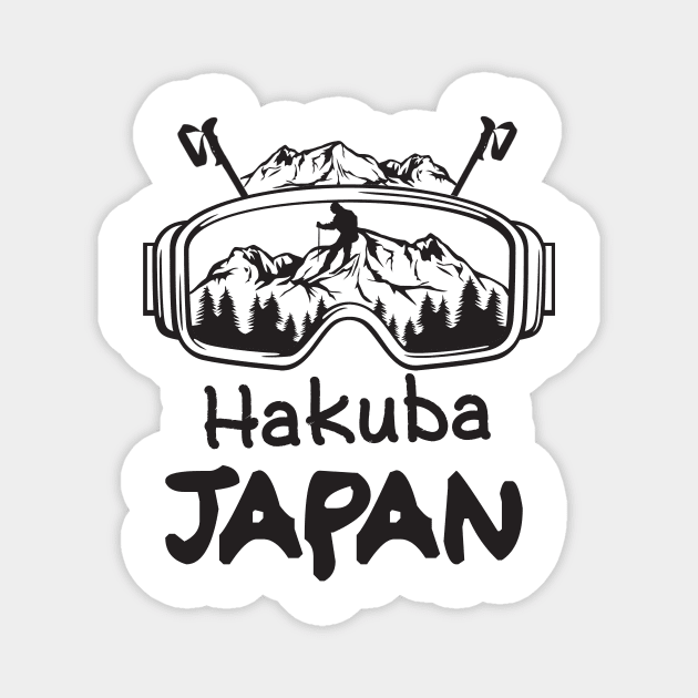 Skiing In Hakuba Japan Magnet by POD4