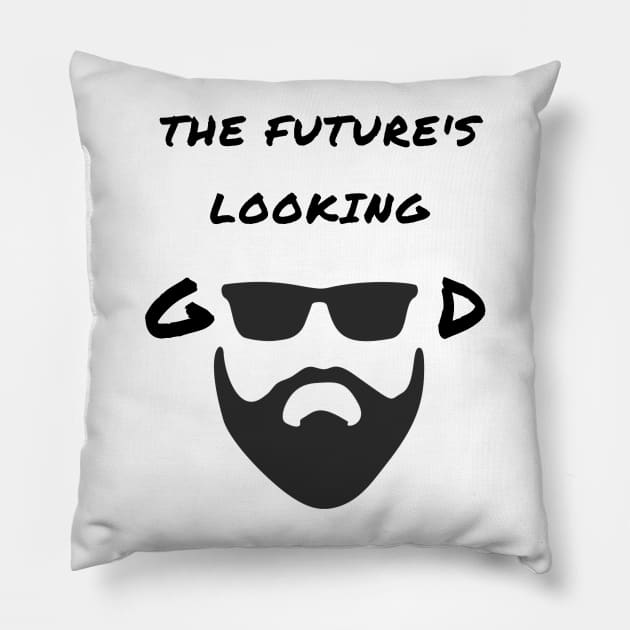 The future's looking good Pillow by IOANNISSKEVAS