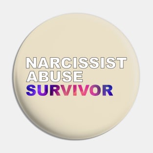 Narcissist Abuse Survivor (bold white letters and purple highlight) Pin