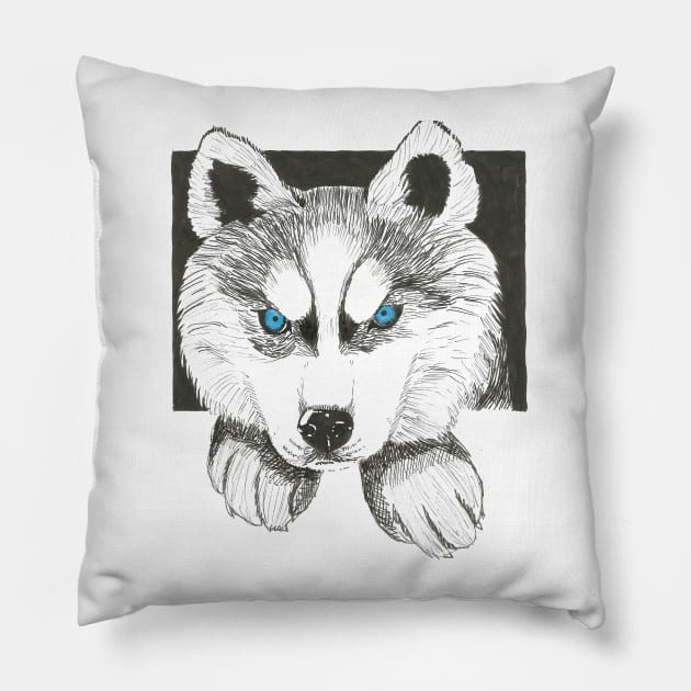 Husky Pillow by Créa'RiBo