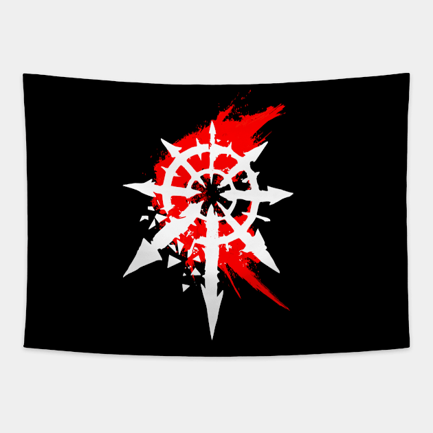 BLOOD STAR OF CHAOS white Tapestry by Helgar