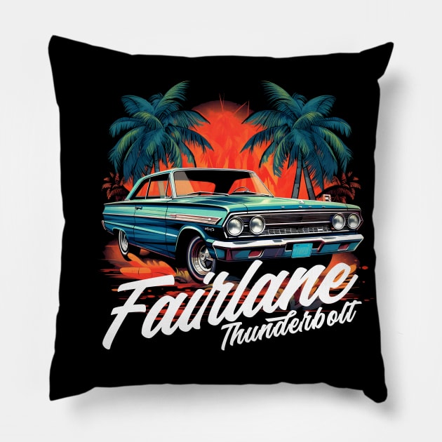 Ford Fairlane Thunderbolt Pillow by Quotee