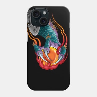 Flaming Dragon Claw with Crystal Ball Phone Case