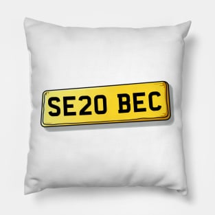 SE20 BEC Beckenham Number Plate Pillow