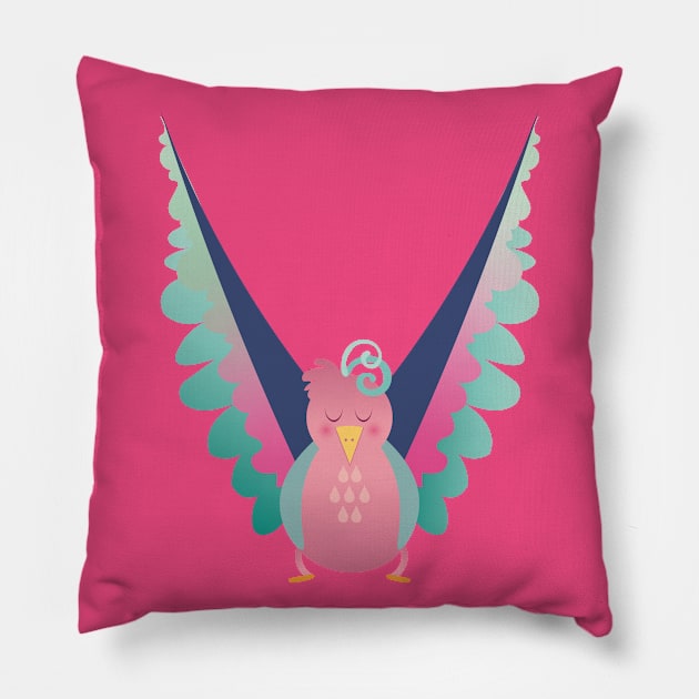 Animal Alphabet V - Vulture Pillow by CrumbleCreations
