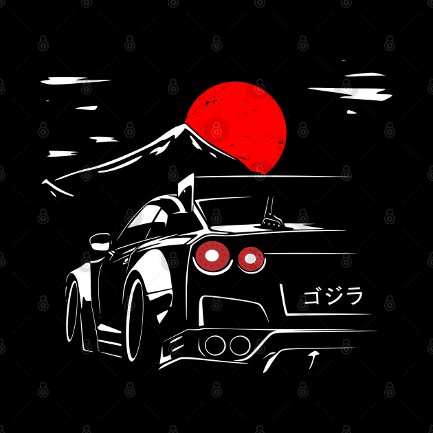 R35 GTR Skyline Fuji JDM Tuning Car by Automotive Apparel & Accessoires