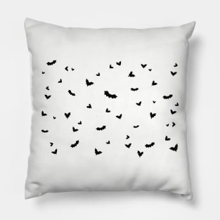 Flying black bats pattern repeat simple halloween spooky digital illustration Pillow