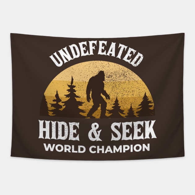 Big Foot Retro Original Undefeated Hide And Seek World Champion Tapestry by Design Malang