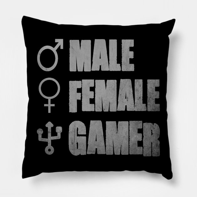 MALE FEMALE GAMER Pillow by CanCreate