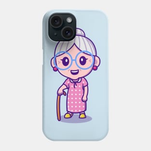 Cute Grandma Carrying Stick Phone Case