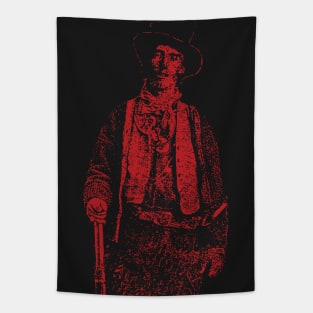 Billy the Kid Grunge Pop Distressed Style Billy the Kid Western Outlaw Red Version Tapestry