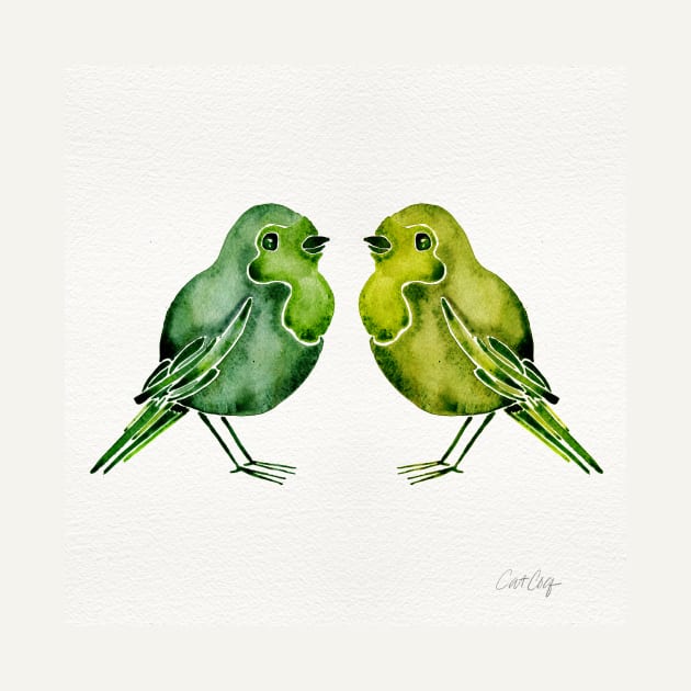 Green Birds by CatCoq