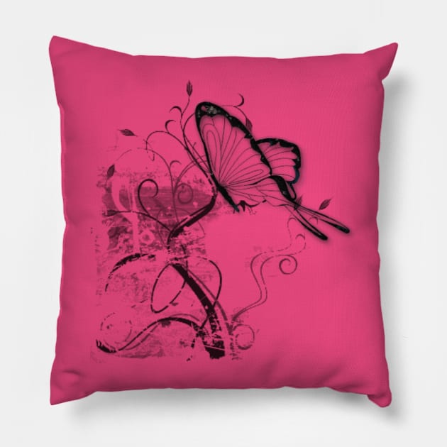 Flutterby Pillow by D_AUGUST_ART_53