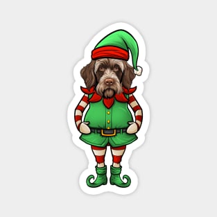 Funny Christmas Elf Wirehaired Pointing Griffon Dog Magnet