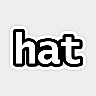 Hat Minimal Typography White Text Magnet