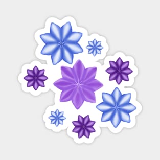 Purple and blue flowers, graphics Magnet