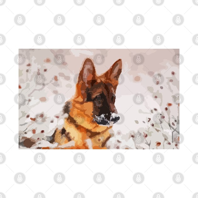 German Shepherd Digital Painting by gktb