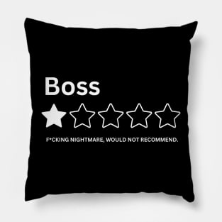 I Hate My Boss Antiwork Office Humor One Star Review Rating I Hate My Job Pillow