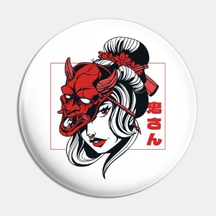 Oni mask Samurai Demon Girl Japanese Anime Shinobi Devil Pin