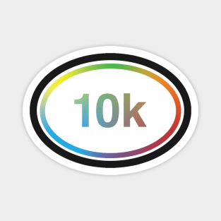 10k Running Race Distance Rainbow Magnet